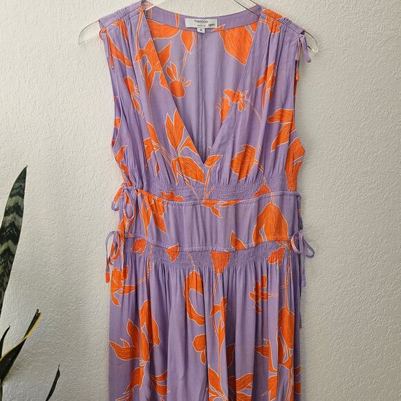 Thakoon Collective Floral Midi Dress - Size 10 - MSRP $370 Beachy - Picture 2 of 8